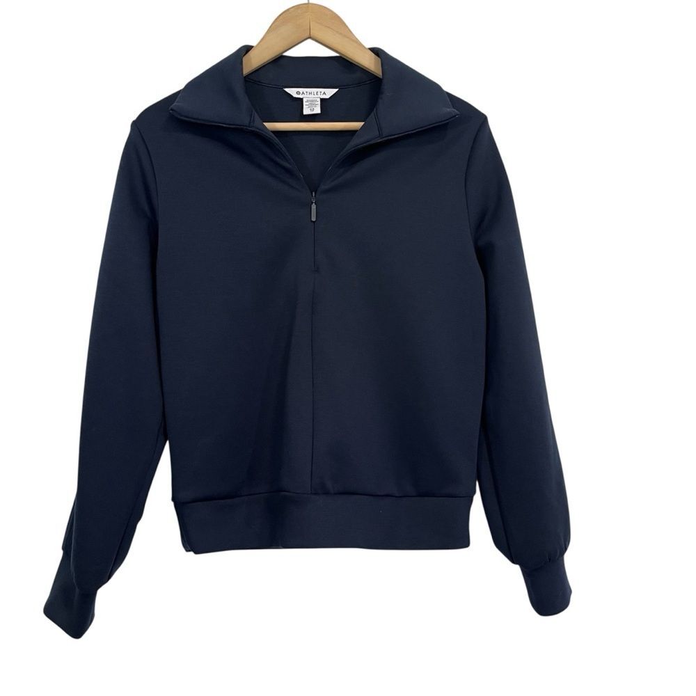 Athleta Allure 1/4 Zip Pullover Sweatshirt Blue XS - Picture 2 of 9